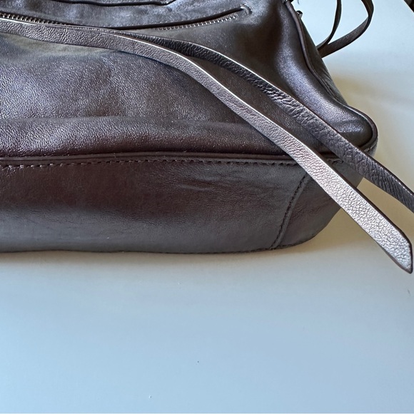 AllSaints Metallic Brown Leather Chain Crossbody Bag - Picture 10 of 14